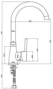 Medidas fregadero vertical caño tubo GDC05